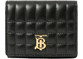 Burberry Quilted Leather Small Lola Folding Wallet Black /Light Gold - vue 360