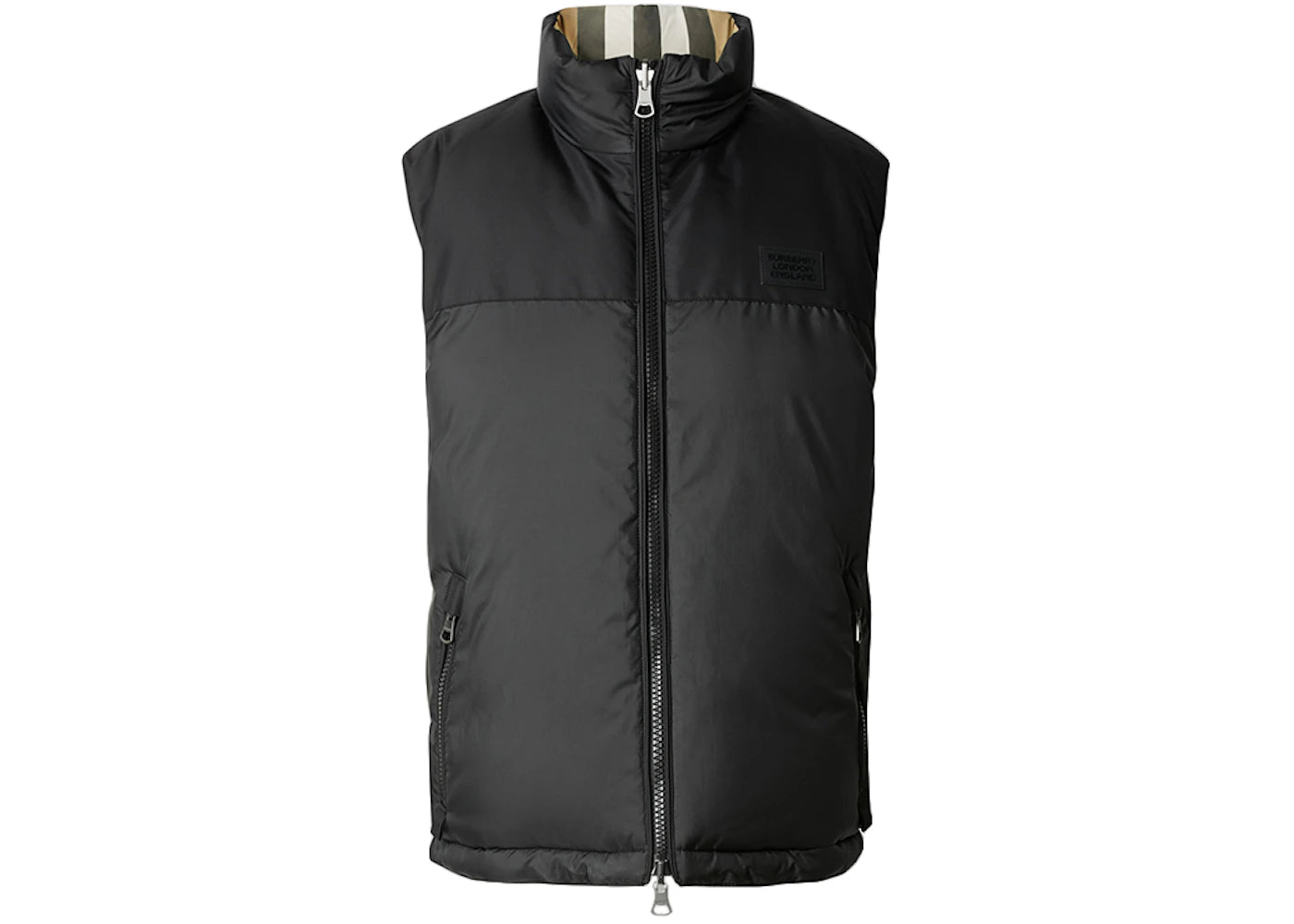 Burberry Reversible Check Nylon Puffer Gilet Archive Beige/Black - vue secondaire A