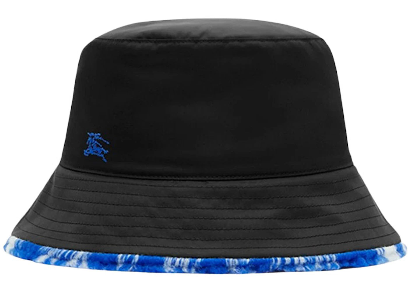 Burberry Reversible Fleece Check Bucket Hat Black/Knight - vue 360