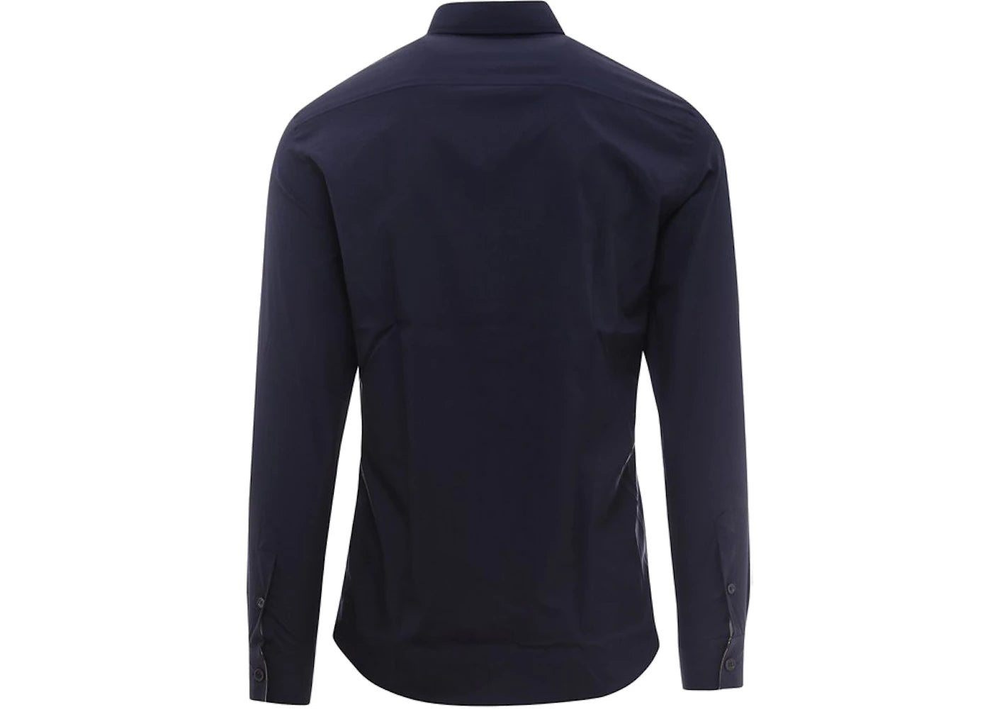 Burberry Slim Fit Monogram Motif Stretch Cotton Poplin Shirt Navy - vue secondaire A