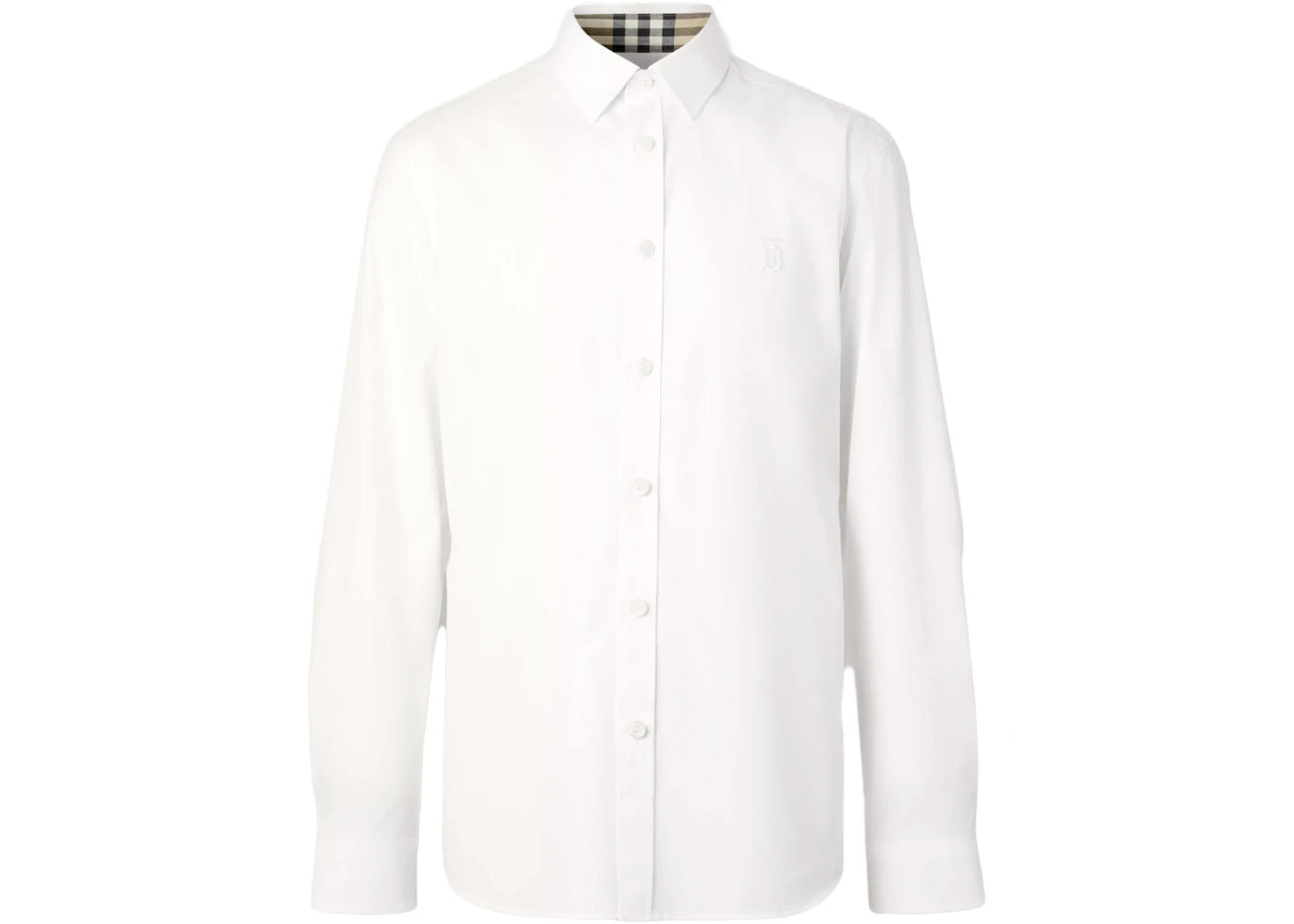 Burberry Slim Fit Monogram Motif Stretch Cotton Poplin Shirt White - vue secondaire B