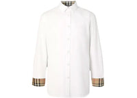 Burberry Slim Fit Monogram Motif Stretch Cotton Poplin Shirt White