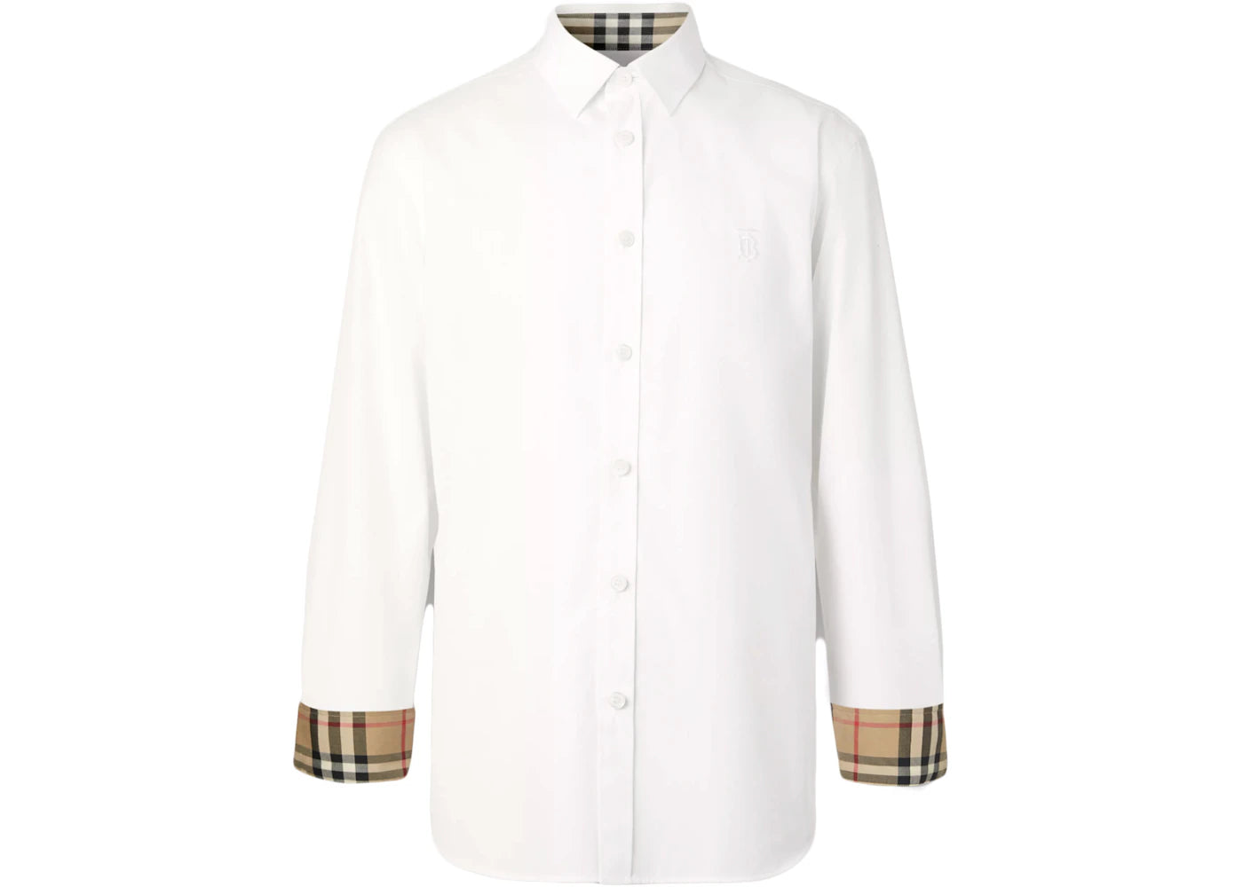 Burberry Slim Fit Monogram Motif Stretch Cotton Poplin Shirt White - vue secondaire A