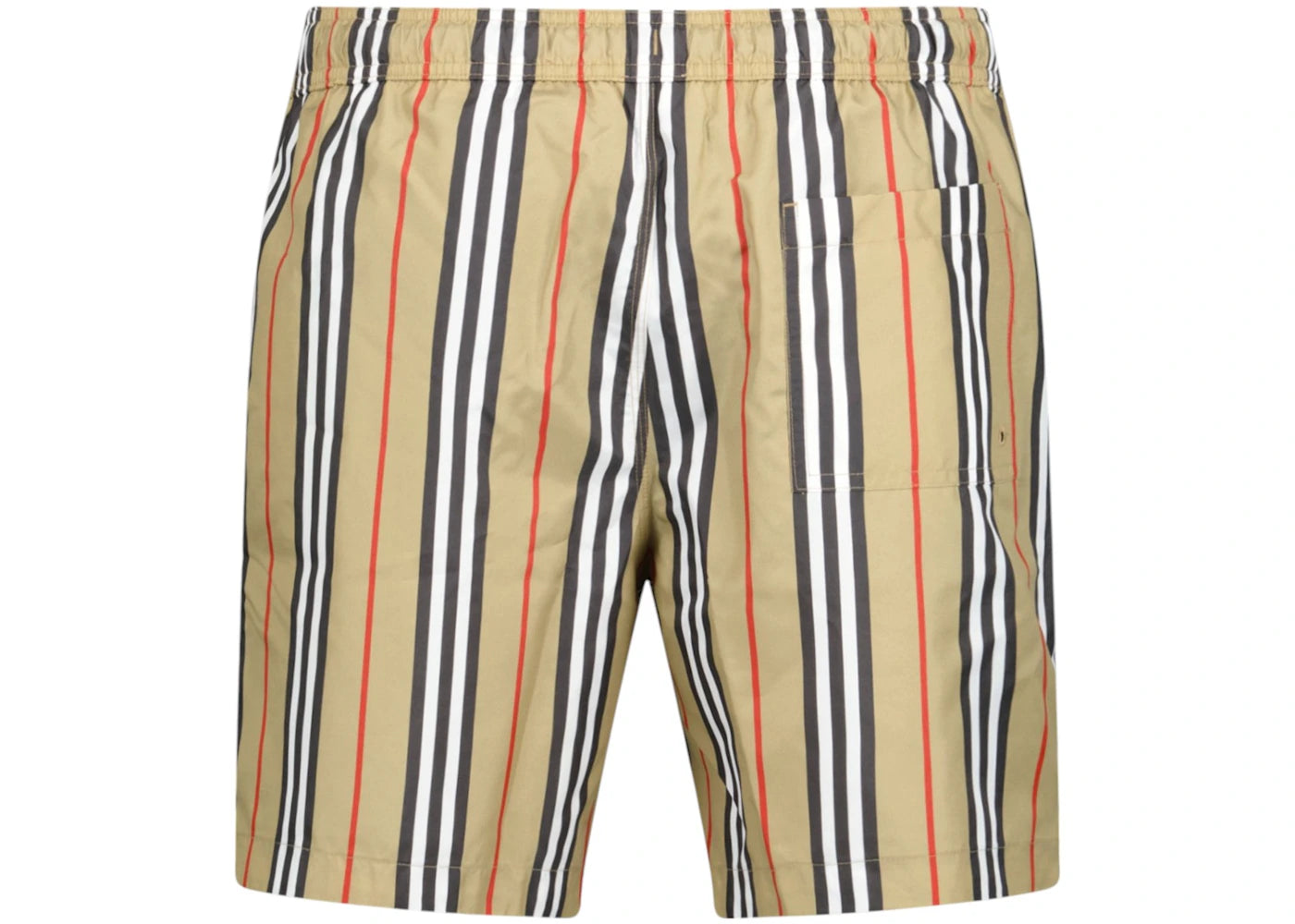 Burberry Striped Check Print Swim Shorts Beige/Brown - vue secondaire A