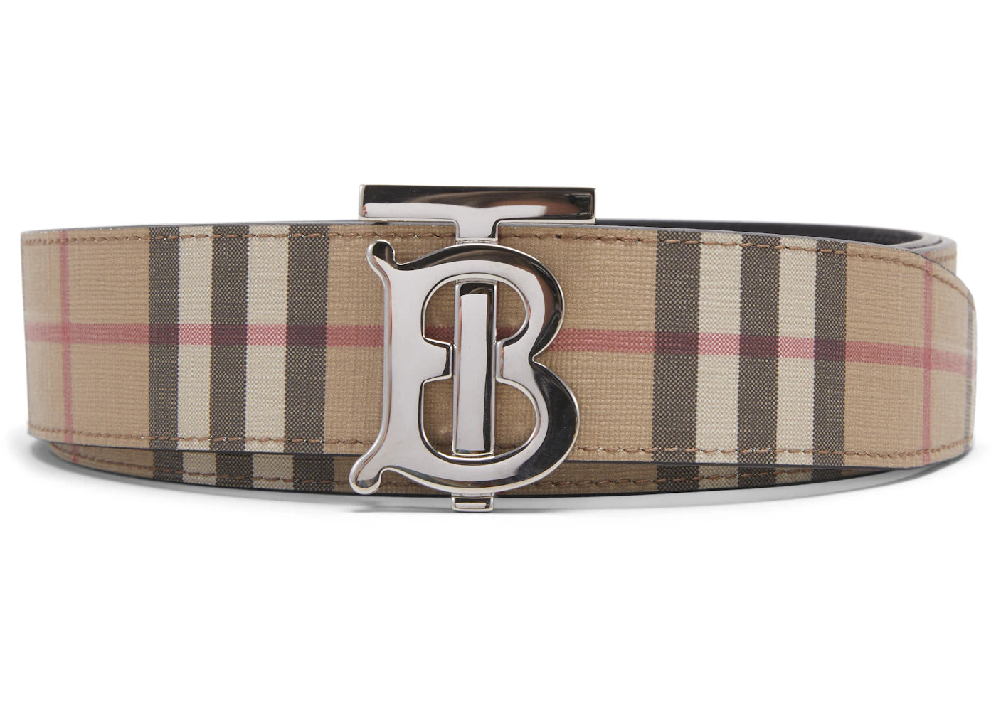 Burberry Reversible Monogram Motif Vintage Check Belt 1.4 Width Archive Beige - vue 360