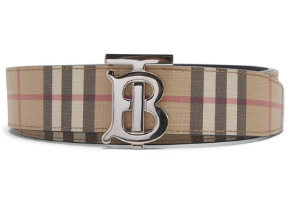 Burberry Reversible Monogram Motif Vintage Check Belt 1.4 Width Archive Beige - authentic Burberry product