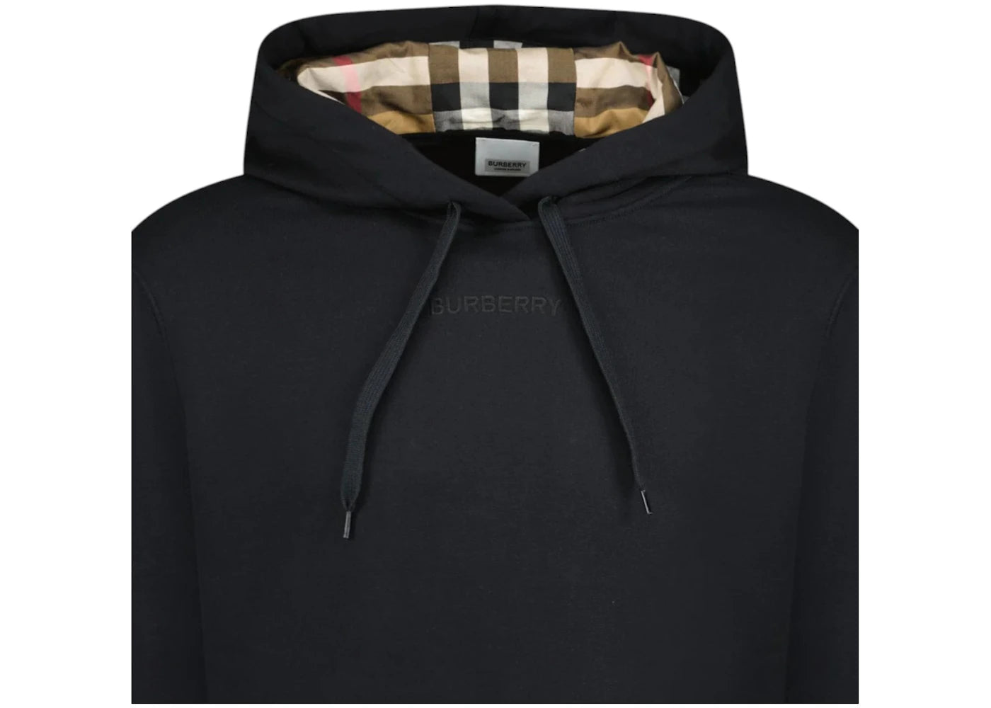 Burberry Talley Embroidery Logo Check Hooded Sweatshirt (Women's) Black - vue secondaire B