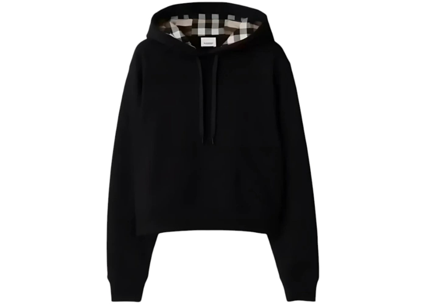 Burberry Talley Embroidery Logo Check Hooded Sweatshirt (Women's) Black - vue secondaire A