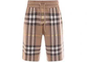 Burberry Tartan Motif Bermuda Shorts Beige - authentic Burberry apparel