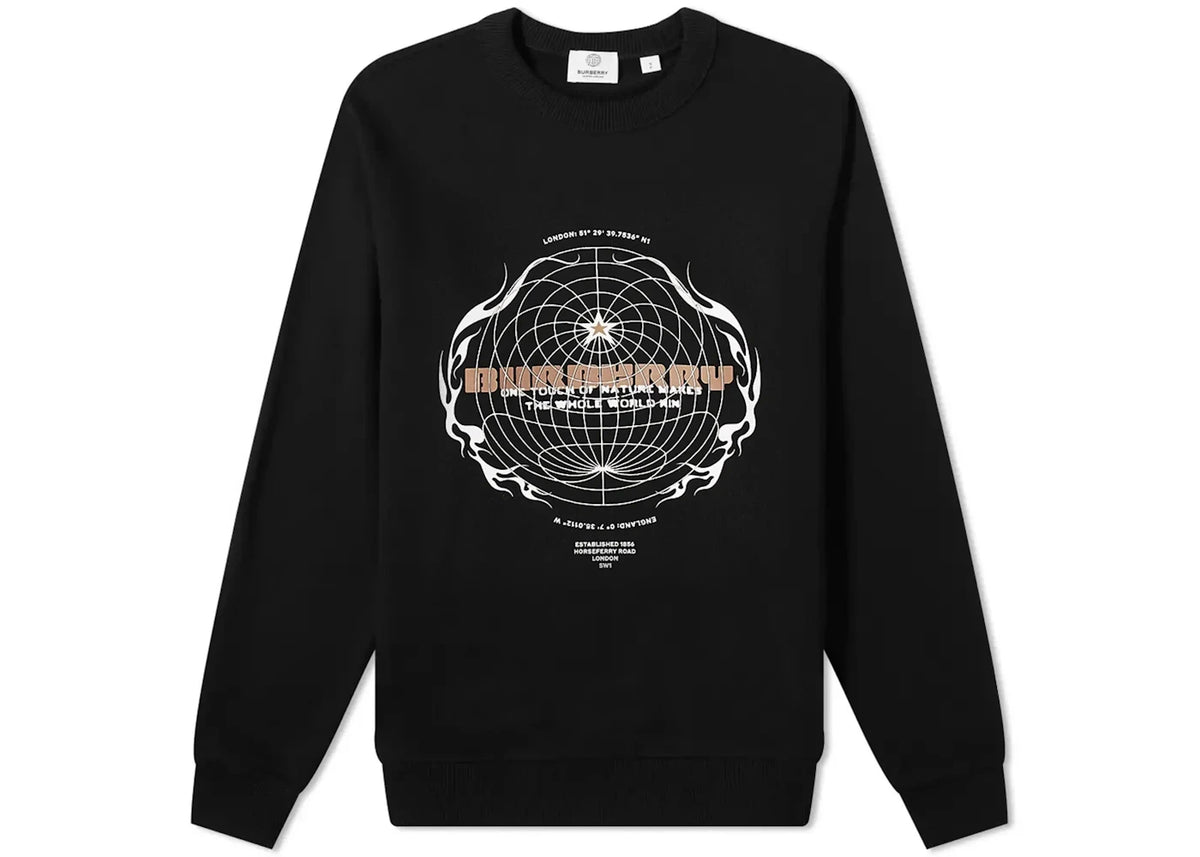 Burberry Taviton Globe Logo Sweatshirt Black - vue 360