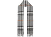 Burberry The Classic Check Cashmere Scarf Grey
