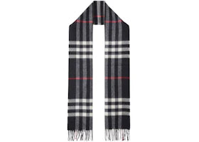 Burberry The Classic Check Cashmere Scarf Navy - vue 360