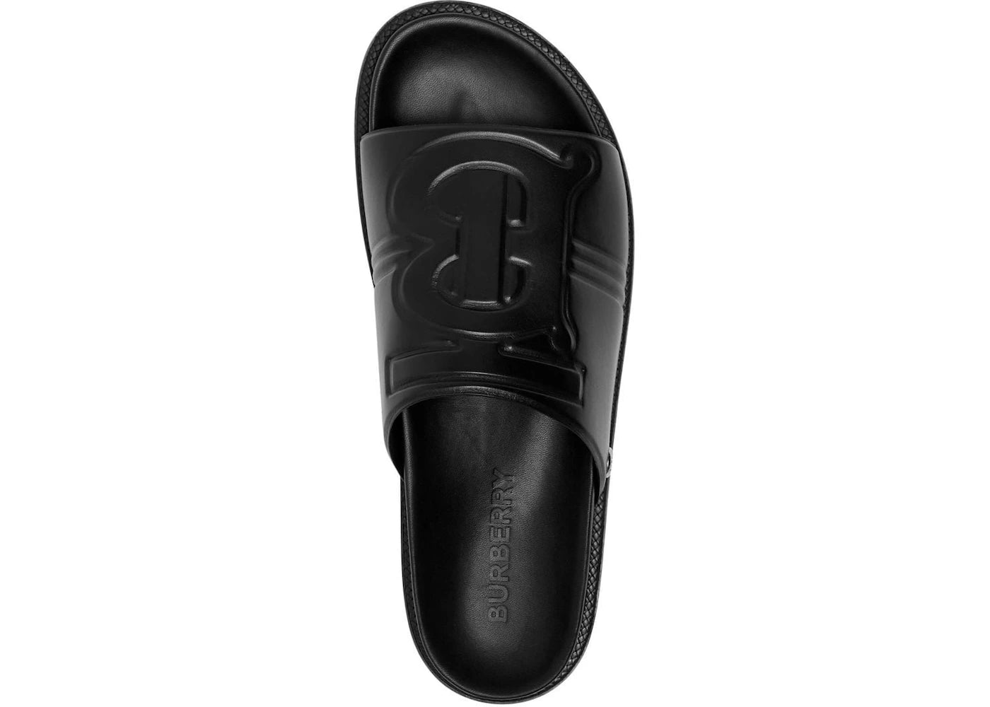 Burberry Thornton Leather Slides Black - vue secondaire A