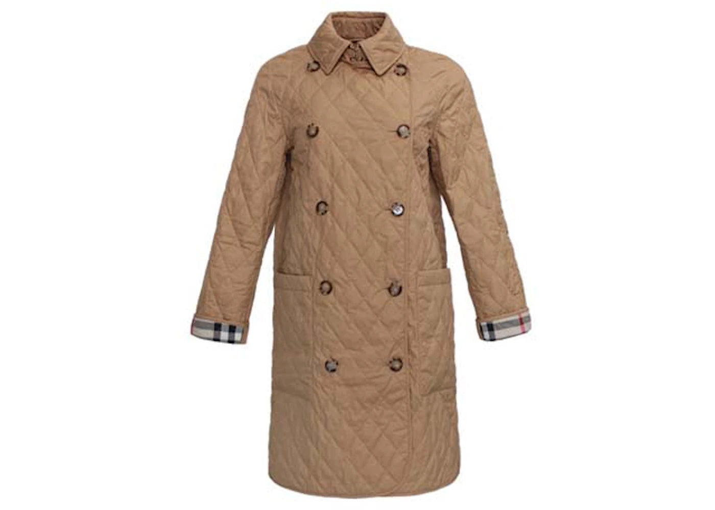 Burberry Tything Diamond Quilted Long Jacket Beige sneakers - authentic Burberry shoes