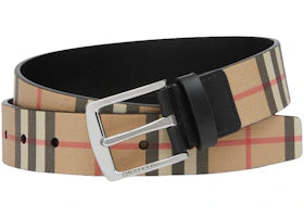Burberry Vintage Check And Leather Belt Archive Beige/Black - vue 360