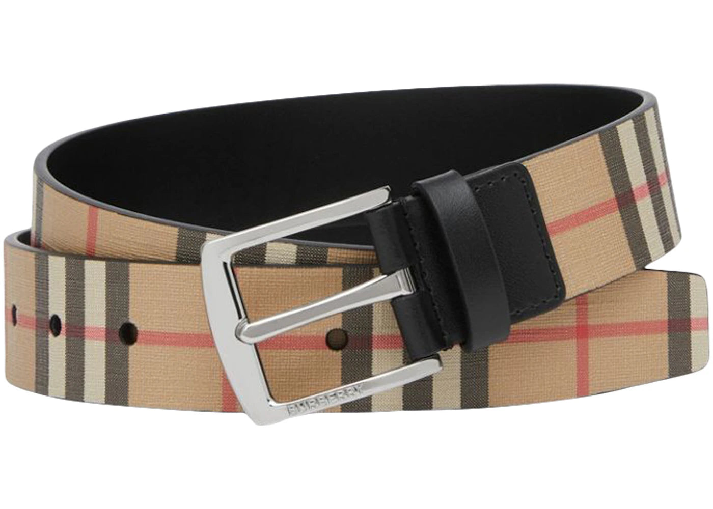 Burberry Vintage Check And Leather Belt Archive Beige/Black - vue secondaire A