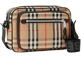 Burberry Vintage Check and Leather Crossbody Bag Archive Beige - vue 360