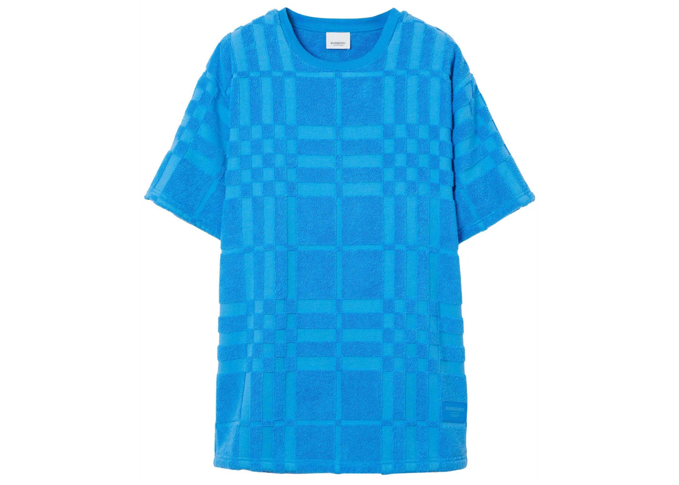Burberry Willesden Towelling Check T-Shirt Blue - vue secondaire A