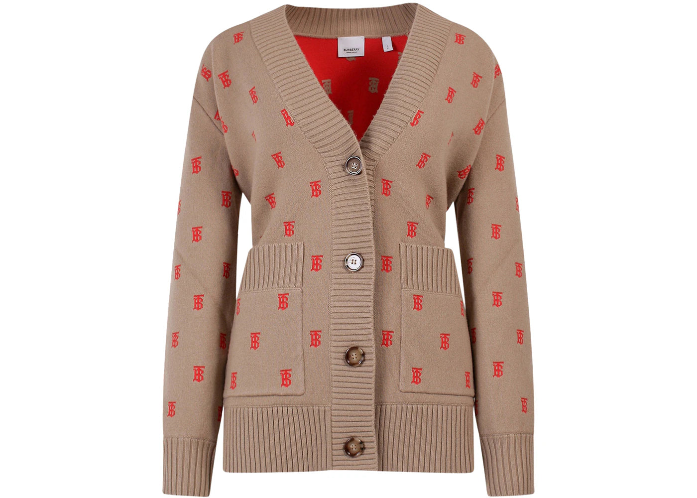Burberry Women's Wool And Cashmere Cardigan Beige - vue 360