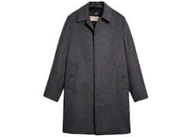 Burberry Wool Cashmere Blend Car Coat with Detachable Gilet Dark Grey