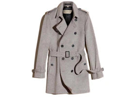 Burberry Wool Cashmere Trench Coat Grey - vue 360