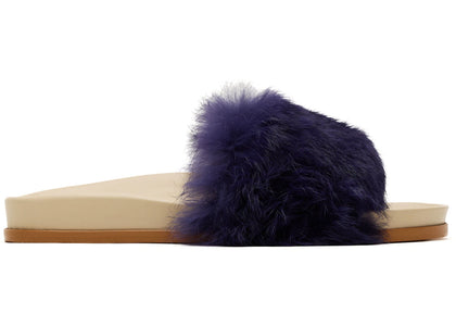 Buscemi Fur Clot Leather Slide Purple (Women's) - authentic Buscemi sneakers