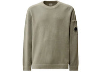 C.P. Company Cotton Chenille Crewneck Lens Sweater Silver Blue