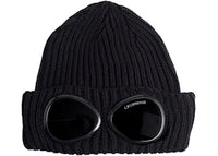 C.P. Company Cotton Goggle Beanie Black