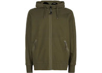 C.P. Company Diagonal Raised Fleece Goggle Hoodie Ivy Green
