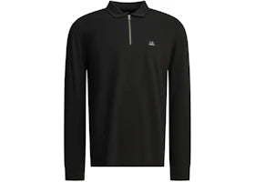 C.P. Company Half-Zip Polo Logo Shirt Black - vue 360