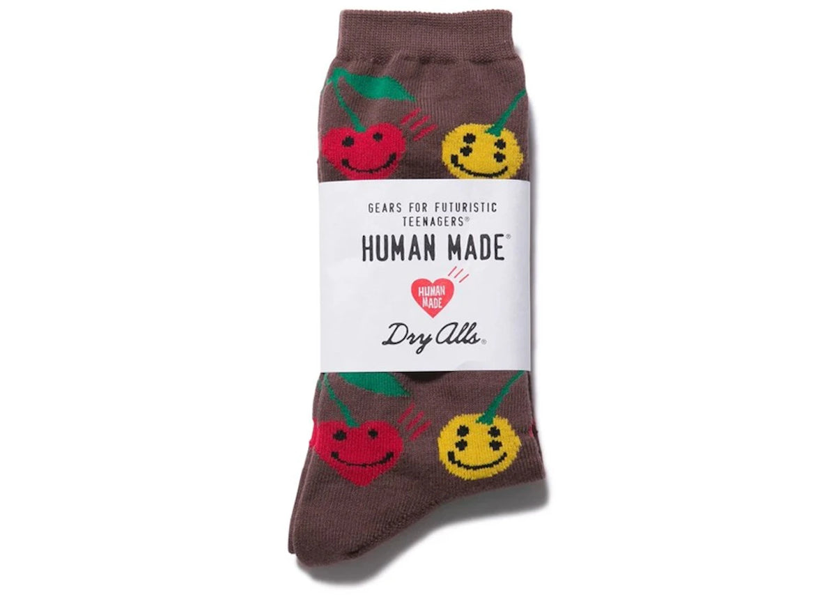Cactus Plant Flea Market x  Human Made We're Good! Pattern Socks Brown/Multi - vue secondaire B