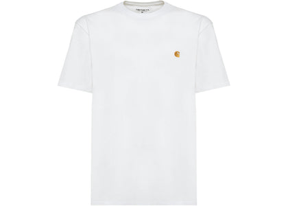 Carhartt WIP Chase Crew Neck T-Shirt White/Gold - authentic Carhartt apparel