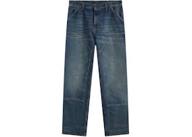 Carhartt WIP Denim Double Knee Pants Blue Worn Used Wash