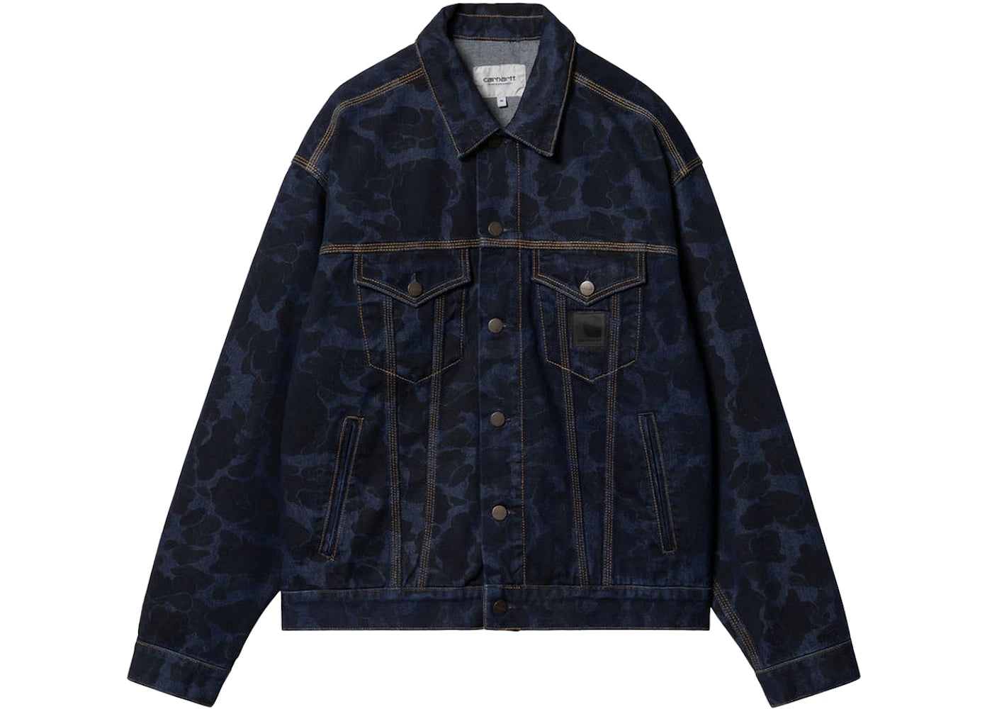 Carhartt WIP Duck Camo Helston Jacket Stone Washed Blue - vue 360