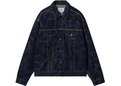Carhartt WIP Duck Camo Helston Jacket Stone Washed Blue - authentic Carhartt apparel