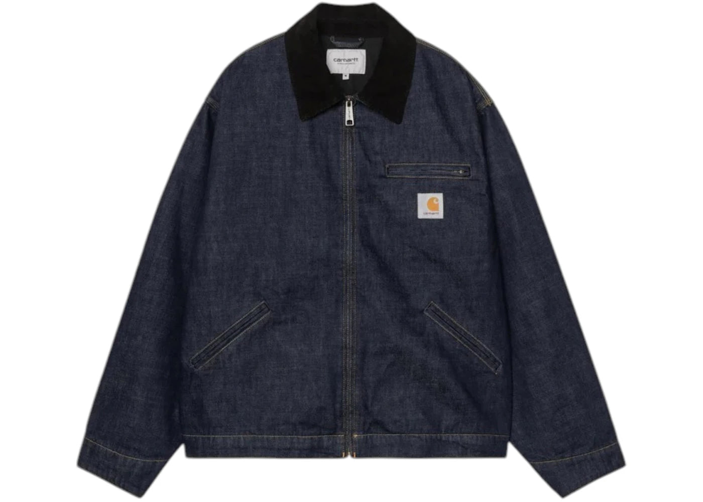 Carhartt OG Detroit Camano Denim Jacket Blue/Black - vue secondaire A