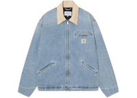 Carhartt OG Detroit Camano Denim Jacket Blue/Dusty Hamilton Brown (Burst Washed)