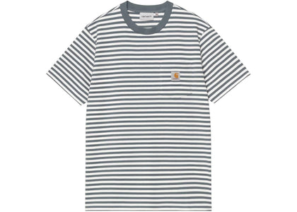 Carhartt WIP S/S Ezra Pocket T-Shirt Ezra Stripe/Cozy Blue/Wax - apparel view 2