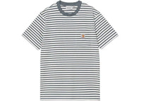 Carhartt WIP S/S Ezra Pocket T-Shirt Ezra Stripe/Cozy Blue/Wax