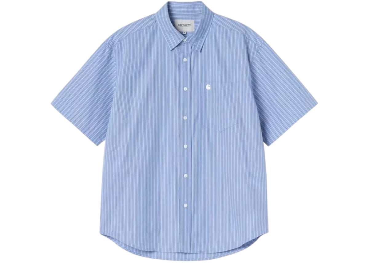 Carhartt WIP Short Sleeves Keene Stripe Shirt Curacao - vue secondaire A