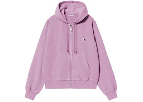 Carhartt WIP Women's Hooded Nelson Jacket Gentle Purple Garment Dyed - vue 360