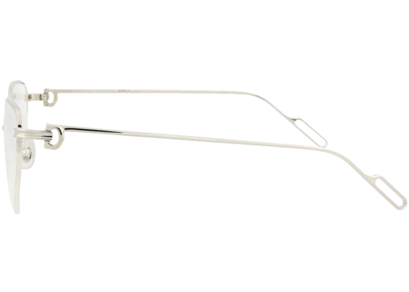 Cartier Cat Eye Eyeglasses Silver/Silver/Transparent (CT0157O-30003067-003) - vue secondaire B