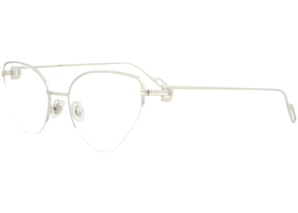 Cartier Cat Eye Eyeglasses Silver/Silver/Transparent (CT0157O-30003067-003) - authentic Cartier product