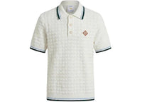 Casablanca Boucle Short Sleeve Polo White