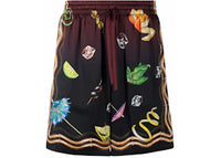 Casablanca Club Sunset Silk Shorts Red/Multi