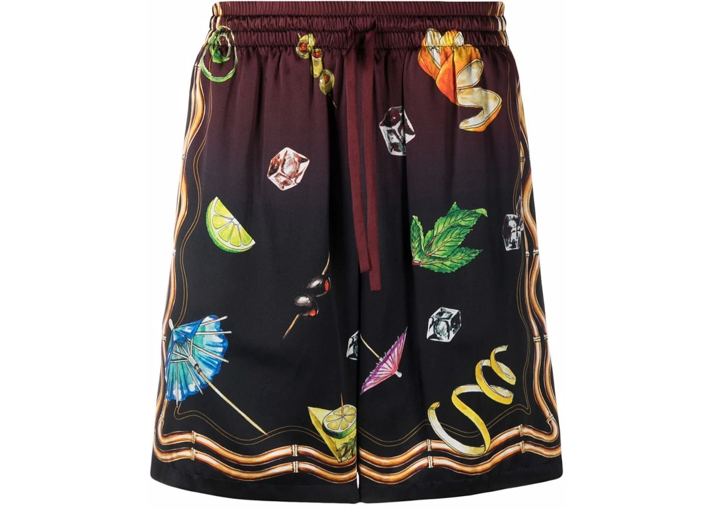 Casablanca Club Sunset Silk Shorts Red/Multi - vue secondaire A