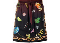 Casablanca Club Sunset Silk Shorts Red/Multi