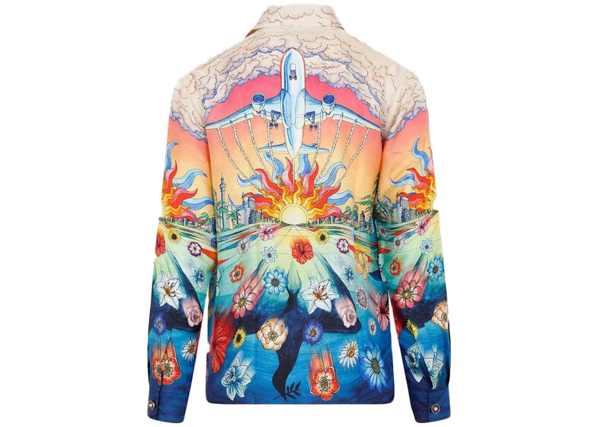 Casablanca Graphic-Print Silk Shirt Multicolour - vue secondaire B