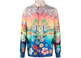 Casablanca Graphic-Print Silk Shirt Multicolour