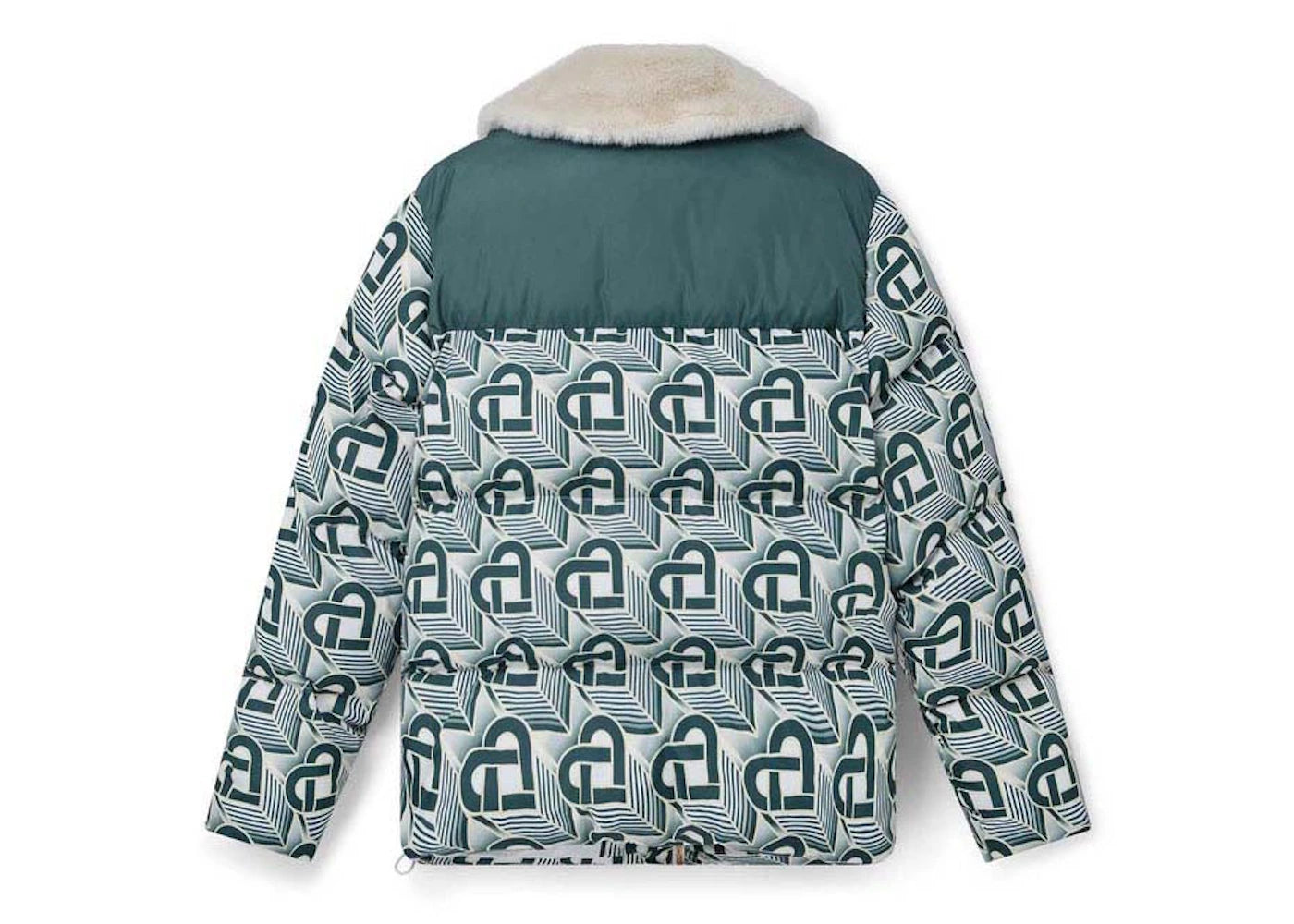 Casablanca Heart Monogram Puffer Jacket White/Green - vue secondaire B